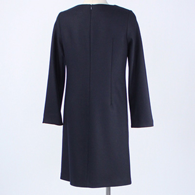 30%OFF】【9号】シックなバイカラーウール素材ワンピース【お呼ばれ